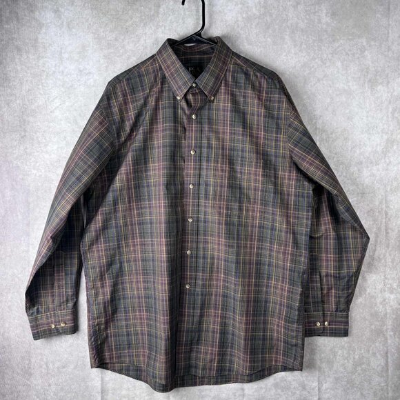 Jos. A. Bank Traveler's Collection Plaid Button Down Shirt Men’s L - Picture 1 of 5